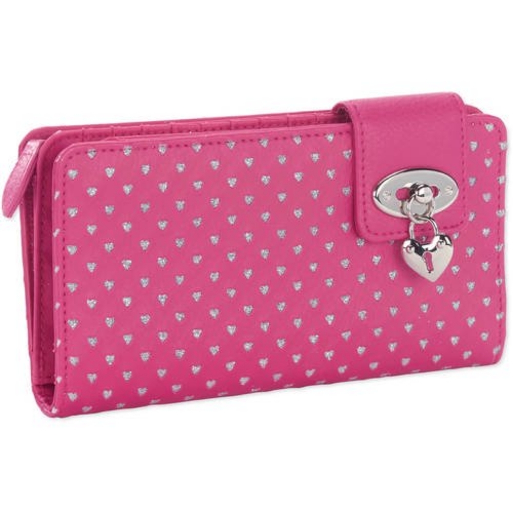 Glitter Heart Women's wallet (pink)